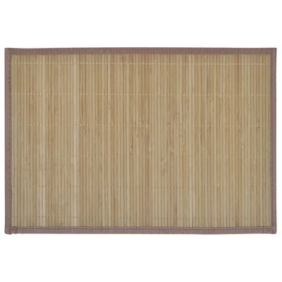 6 Bordstabletter i bambu 30 x 45 cm brun