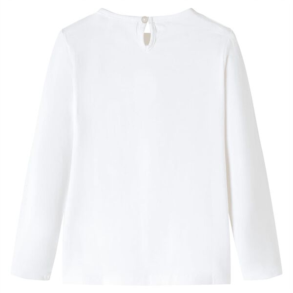 T-shirt med långa ärmar för barn ecru 92