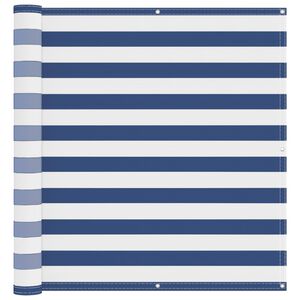 vidaXL Balkong Sk&auml;rm 110 x 300 cm Oxford Tyg Rektangul&auml;r Bl&aring; och Vit