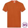 Fruit of the Loom Original T-shirt 5-pack orange stl. 3XL bomull