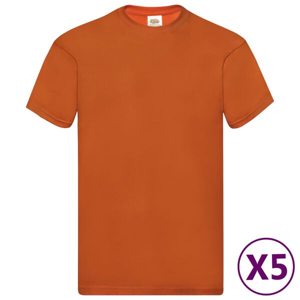 Fruit of the Loom Original T-shirt 5-pack orange stl. 3XL bomull