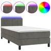vidaXL Res&aring;rs&auml;ng med madrass och LED m&ouml;rkgr&aring; 80x200 cm sammet