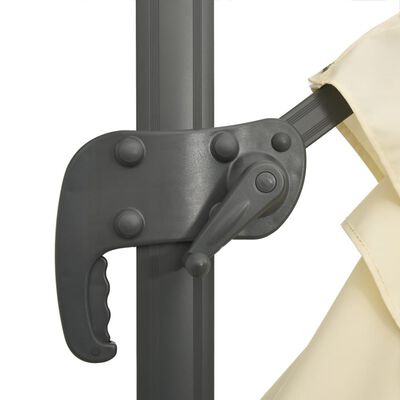 vidaXL Frihängande parasoll med aluminiumstång sandvit 400x300 cm