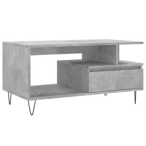 vidaXL Soffbord betonggr&aring; 90x49x45 cm konstruerat tr&auml;