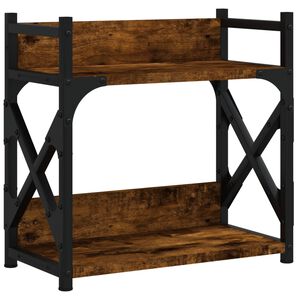 vidaXL Skrivarst&auml;ll 2 hyllor r&ouml;kf&auml;rgad ek 40x20x40 cm konstruerat tr&auml;