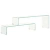 vidaXL Soffbord 2 delar 90x30x20/110x30x40 cm h&auml;rdat glas