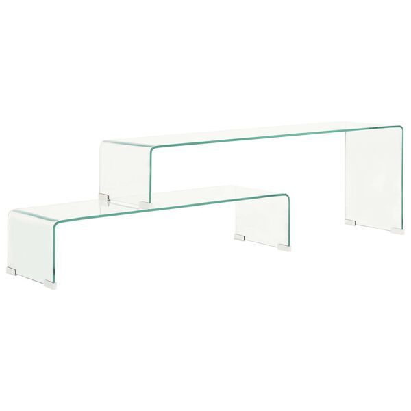 vidaXL Soffbord 2 delar 90x30x20/110x30x40 cm h&auml;rdat glas