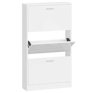 vidaXL Skosk&aring;p vit h&ouml;gglans 59x17x108 cm konstruerat tr&auml;