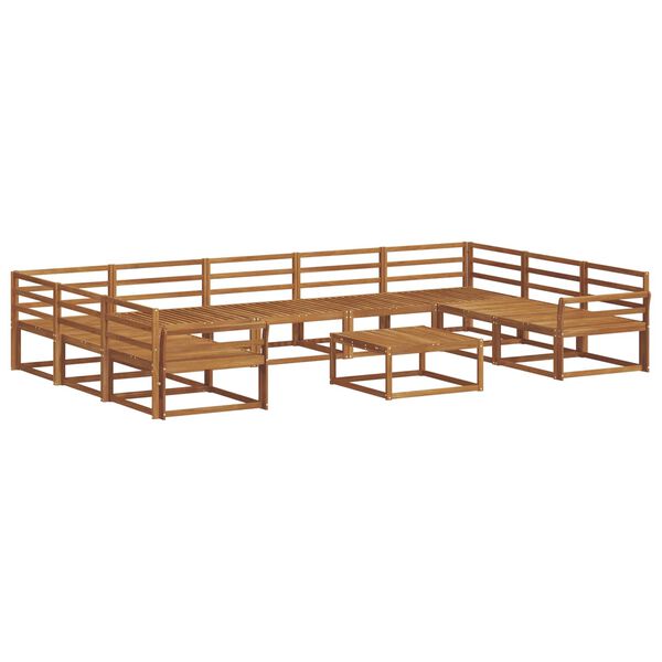 vidaXL Utomhussoffset 10 pcs Naturf&auml;rg Massivt Akaciatr&auml;