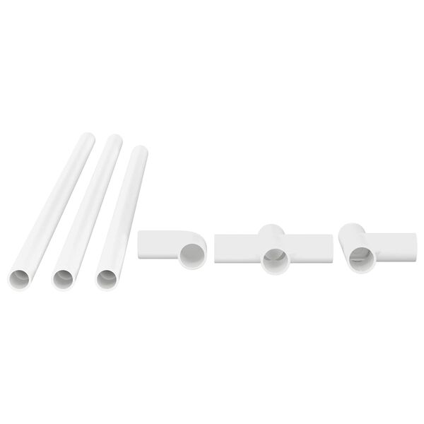 vidaXL PVC R&ouml;r 12 pcs Vit 12,2 x 1,8 x 500 mm PP och PE