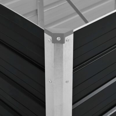 vidaXL Odlingslåda upphöjd antracit 320x80x77 cm galvaniserat stål