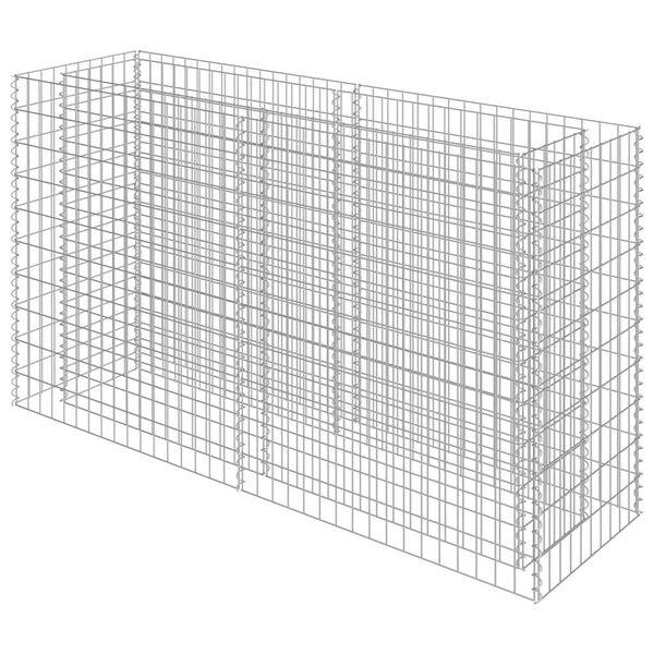 vidaXL Planteringsgabion upphöjd galvaniserat stål 180x50x100 cm