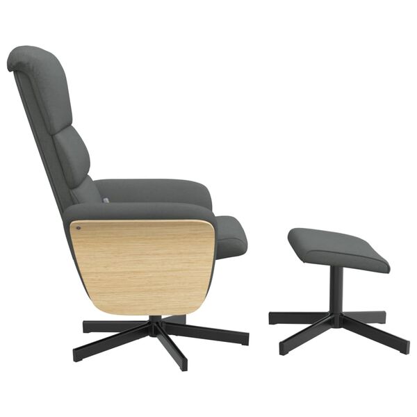 vidaXL Massagef&aring;t&ouml;lj med fotpall m&ouml;rkgr&aring; tyg