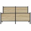vidaXL Sängram utan madrass metall sonoma-ek 140x200 cm