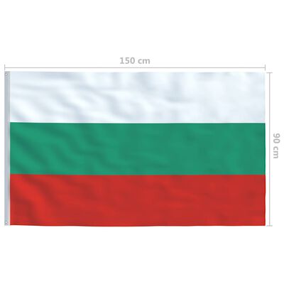 vidaXL Bulgariens flagga och flaggstång i aluminium 4 m