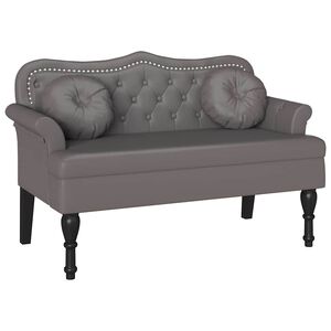 vidaXL Chesterfield B&auml;nk Gr&aring; 120,5 x 65 x 75 cm Konstl&auml;der