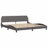 vidaXL Bed Frame with LED without Mattress "Hvar" Grey 200x200 cm
