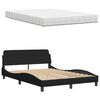 vidaXL Bed with Mattress Black 120x200 cm Fabric