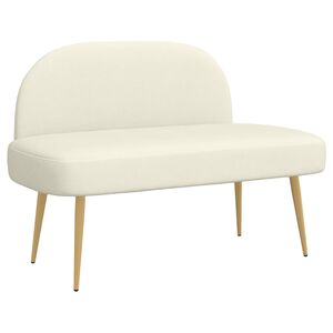 vidaXL Kl&auml;dd b&auml;nk med ryggst&ouml;d Gr&auml;ddvit 110 x 60 x 76 cm Kordread tyg