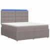 vidaXL LED s&auml;ngram med madrass med huvudgavel Taupe 140 x 200 cm Tyg