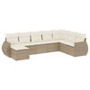 vidaXL Matgrupp f&ouml;r tr&auml;dg&aring;rden med dynor 8 delar beige konstrotting