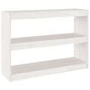 vidaXL Bokhylla/Rumsavdelare vit 100x30x71,5 cm massiv furu