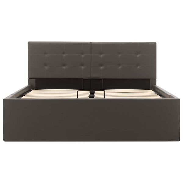 vidaXL S&auml;ngram hydraulisk f&ouml;rvaring gr&aring; konstl&auml;der 120x200 cm