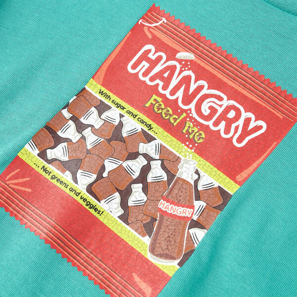 T-shirt med korta &auml;rmar f&ouml;r barn m&ouml;rk mintgr&ouml;n 128