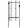 vidaXL Staketgrind ASTEN 100 x 175 cm Metall Svart L&aring;sbar