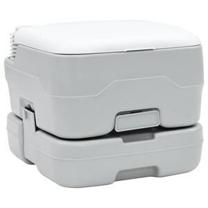 vidaXL Campingtoalett Gr&aring; och Vit 41,5 x 36,5 x 30 cm polyeten