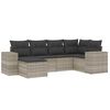 vidaXL Loungegrupp för trädgården m dynor 6 delar konstrotting ljusgrå