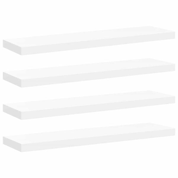vidaXL Sv&auml;vande v&auml;gghyllor 4 st vit 90x23,5x3,8 cm MDF