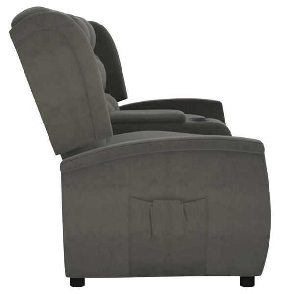 vidaXL 4-sits reclinerf&aring;t&ouml;lj med muggh&aring;llare m&ouml;rkgr&aring;