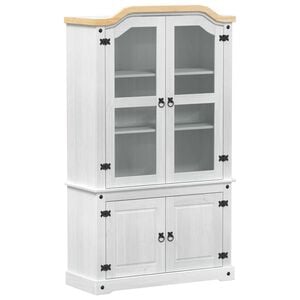 vidaXL Visningssk&aring;p Vit 103.5 x 42 x 180 cm Massiv furu