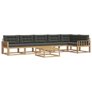 vidaXL Utomhussoffset 7 pcs Vit och antracit 79 x 79 x 37 cm Polyester