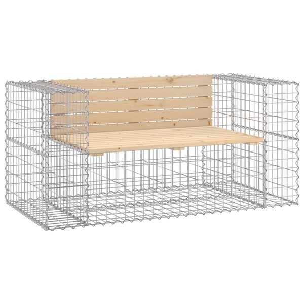vidaXL Tr&auml;dg&aring;rdsb&auml;nk gabion-design 143x71x65,5 cm massiv furu