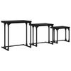vidaXL Nesting Kaffe Bord 3 pcs Svart ek 50.5 x 35 x 53 cm