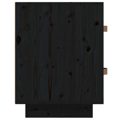 vidaXL Sängbord svart 40x34x45 cm massiv furu