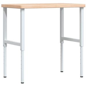 vidaXL Arbetsb&auml;nk 100x60x(73-99,5) cm massiv ek rektangul&auml;r