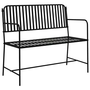 vidaXL Tr&auml;dg&aring;rdsb&auml;nk 2 -Seater 103,5 x 51,5 x 90 cm St&aring;l Svart