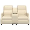 vidaXL Massagefåtölj 2-sits gräddvit konstläder