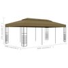 vidaXL Paviljong 6x3x2,7 m taupe 180 g/m²