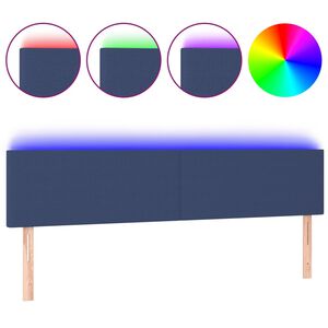 vidaXL S&auml;nggavel LED bl&aring; 200x5x78/88 cm tyg