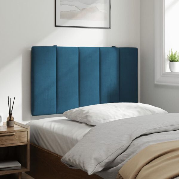 vidaXL Headboard Cushion "Hanko" Blue 90 cm Velvet
