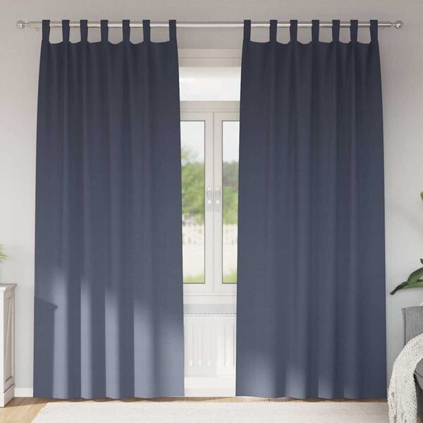 vidaXL M&ouml;rkl&auml;ggningsgardiner med Ringar 2 pcs Antracit 245 x 140 cm