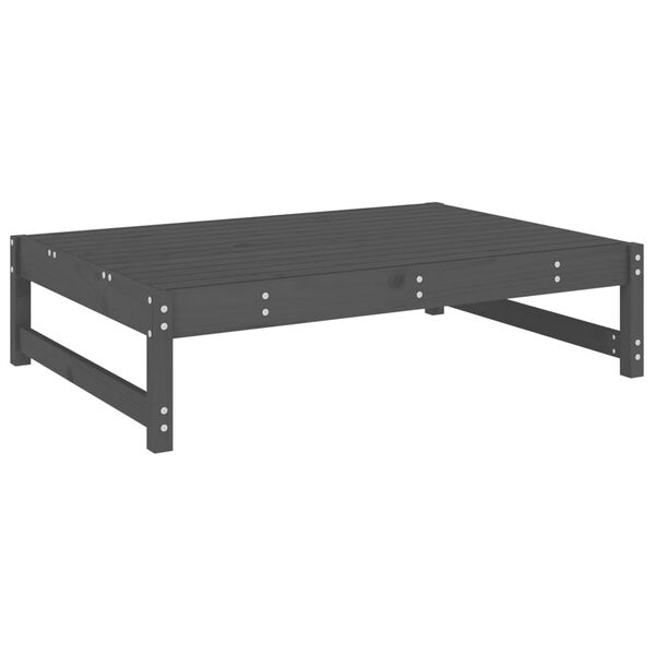 vidaXL Fotpall för trädgården grå 120x80 cm massiv furu