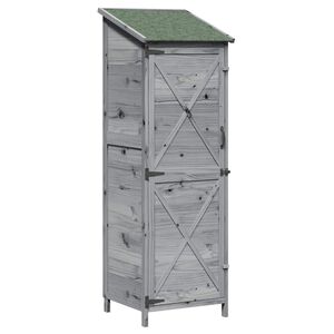 vidaXL Tr&auml;dg&aring;rdshus Gr&aring; 59,5 x 56 x 176,5 cm Massivt Furu