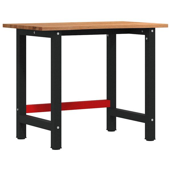 vidaXL Arbetsbänk ljusbrun 100x60x81,5 cm massiv ek