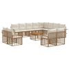 vidaXL Utomhussoffset 13 st 12-sits Naturlig och Creamvit Polyester