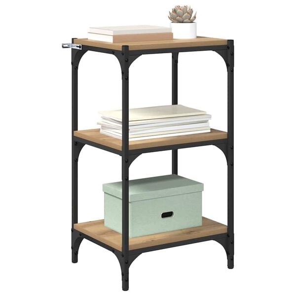 vidaXL Boksk&aring;p artisan ek 40 x 33 x 70,5 cm Konstruerat tr&auml; och j&auml;rn